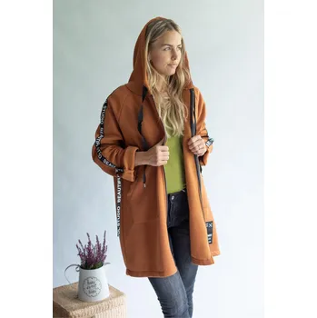 Dámský svetr Kabát s kapucí 10762-1 Itálie barva: hnědá-skořice