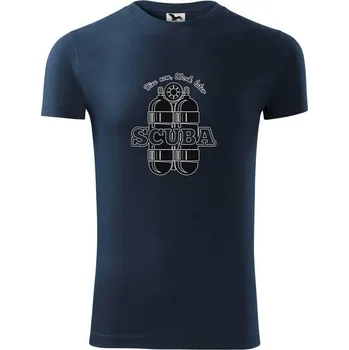 Pánská móda Dive now work later - Scuba - Viper FIT - Pánské zůžené tričko - 3XL ( Námořní modrá (velmi tmavá - téměř černá) )