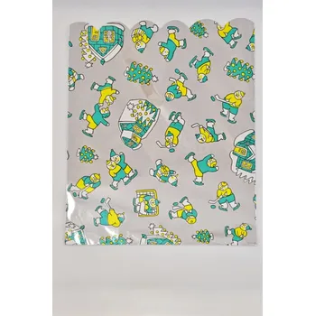 Vánoční dekorace Vánoční celofánový sáček - sněhuláci, zelený 26,5x33,5 cm (121449 001 sáček zelený M)