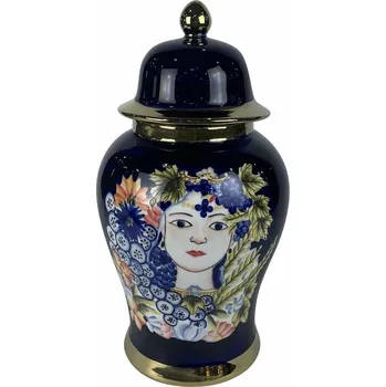 Váza Váza DKD Home Decor Porcelán Černá Shabby Chic (22 x 22 x 42 cm)