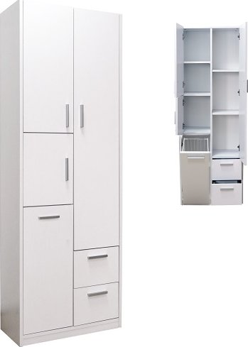 Koupelnová skříňka vysoká s košem STRAKOŠ AS 298K