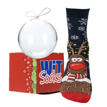 Pánské ponožky Termo Rudy ve vánoční kouli + krabička (Velikost 20-26)