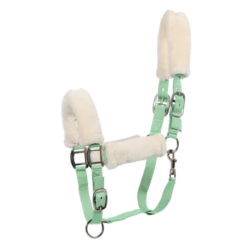 Vybavení pro koně Ohlávka Waldhausen Fluffy, světle zelená Barva: Světle zelená, Velikost: COB