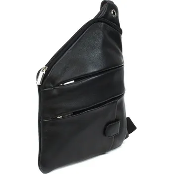 Arwel Kožený pánský zipový crossbag 2 - česká výroba; černá