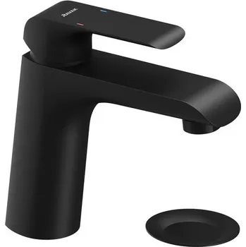 Vodovodní baterie Ravak Černá umyvadlová stojánková baterie Flat s výpustí Click-Clack FL 013.20 Umyvadlová baterie s výpustí C-C, černá X070172 + voucher# Dodatečná sleva 5% kód: KOUPELNA