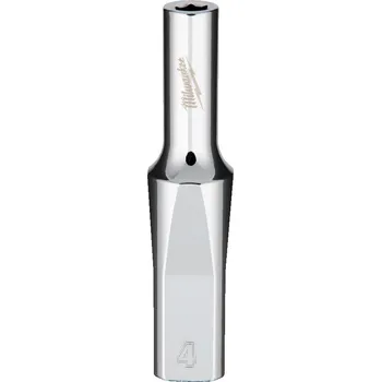 Klíč MILWAUKEE 1/4" Chromovaný prodloužený nástrčný klíč metrický 4 mm