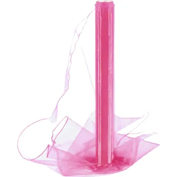 Organza obšitá 40cm/9m - tm. růžová - 242056