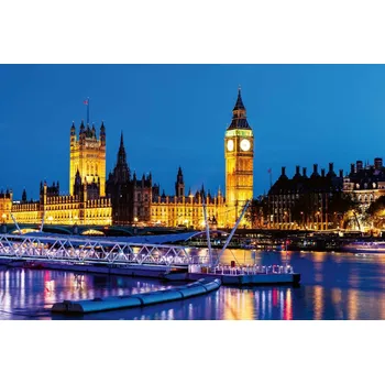 Fototapeta DIMEX | Vliesová fototapeta Londýn MS-5-1132 | 375 x 250 cm| modrá, černá, žlutá + Vliesová fototapeta na stěnu DIMEX Londýn MS51132 v rozměru 375 x 250 cm + lepidlo zdarma