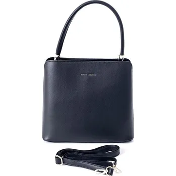 Středně velká tříoddílová černá kabelka do ruky David Jones 6840-2