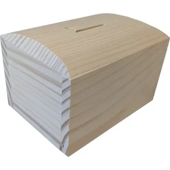 Úložný box Dřevěná truhlička na mince, 13,5 x 8 x 10