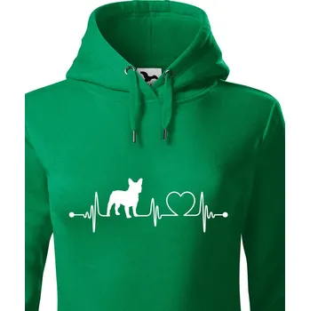 Dámská mikina Dámská mikina Francouzský buldoček tep, Barva Zelená, Velikost M, Canvas Dámská mikina Bezvatriko.cz 1047