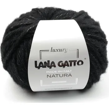Příze Lana Gatto pletací příze NATURA vlna bavlna alpaca černá 30227