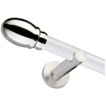 Garnýž jednoduchá 19mm biela leskla koncovka Beluno efekt nerez