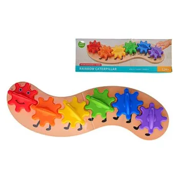 Hračka pro nejmenší Housenka duhová 34cm 12m+ v krabičce