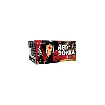 Zábavní pyrotechnika RED SONIA, kompaktní ohňostroj 80 ran / 25 mm