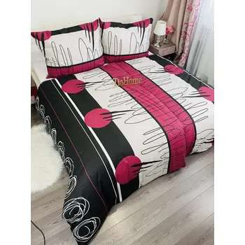 Povlečení Povlečení bavlněné Splash sivobordové Emi 1x Polštář 90x70cm, 1x Přikrývka 140x200cm