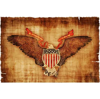 DIMEX | Vliesová fototapeta Velká pečeť USA MS-5-2961 | 375 x 250 cm | červená, bílá, žlutá, hnědá + Vliesová fototapeta na stěnu DIMEX Velká pečeť USA MS52961 v rozměru 375 x 250 cm + lepidlo zdarma