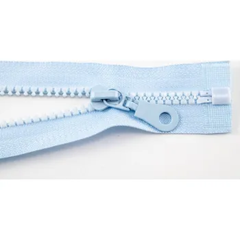 Dělitelný kostěný zip - délka (30 - 95 cm) - různé barvy 55 cm Světle Modrá