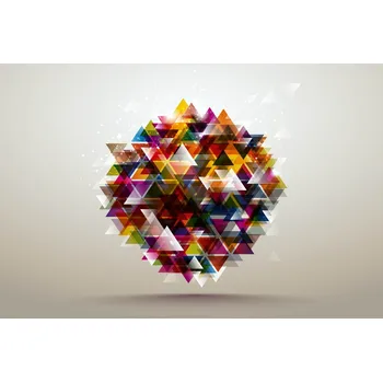 Fototapeta DIMEX | Vliesová fototapeta Abstraktní trojúhelníky MS-5-2050 | 375 x 250 cm| modrá, bílá, fialová, šedá + Vliesová fototapeta na stěnu DIMEX Abstraktní trojúhelníky MS52050 v rozměru 375 x 250 cm + lepidlo zdarma