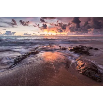 Fototapeta DIMEX | Vliesová fototapeta Mořské vlny MS-5-3116 | 375 x 250 cm | modrá, černá, oranžová + Vliesová fototapeta na stěnu DIMEX Mořské vlny MS53116 v rozměru 375 x 250 cm + lepidlo zdarma