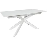 Bílý skleněný rozkládací jídelní stůl Kave Home Atminda 160/210 x 90 cm