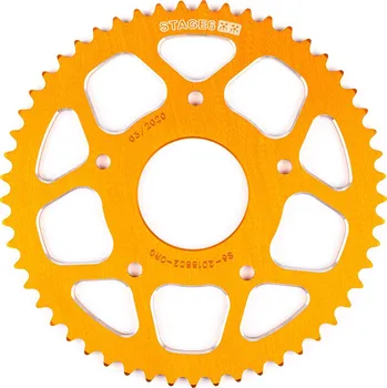 Rozeta 53 zubů - 420 Stage6 alu CNC oranžová Rieju MRT