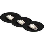 LED zápustné osvětlení Briloner IP23 3x5 W 3x460 lm 3000 K černé set