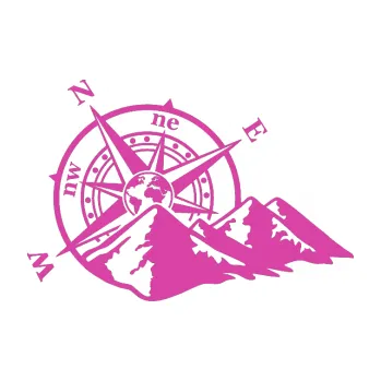 Samolepící dekorace Kompas 003 levá hory (16 - růžová) SAMOLEPKA NA AUTO, NÁLEPKA, FÓLIE, POLEP, TUNING, VLASTNÍ TEXT, TISK, AUTOSAMOLEPKY.cz, POLEPY, OBRÁZEK, LOGO, 3D STICKERS