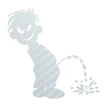 Samolepicí dekorace na vozidlo Boy čůrá 007 pravá (51 - 3D karbon bílý) SAMOLEPKA NA AUTO, NÁLEPKA, FÓLIE, POLEP, TUNING, VLASTNÍ TEXT, TISK, AUTOSAMOLEPKY.cz, POLEPY, OBRÁZEK, LOGO, 3D STICKERS