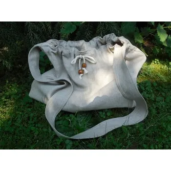 Nákupní taška Lněná taška přes rameno - 43 x 35 cm Látka: len režný