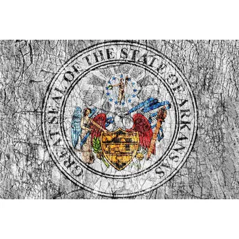 Fototapeta DIMEX | Vliesová fototapeta Pečeť Arkansasu MS-5-3013 | 375 x 250 cm | červená, bílá, černá, žlutá + Vliesová fototapeta na stěnu DIMEX Pečeť Arkansasu MS53013 v rozměru 375 x 250 cm + lepidlo zdarma