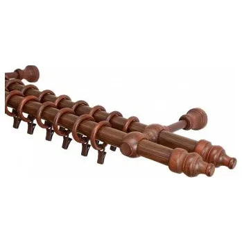 Garnýž Garnýž dřevěná dvojitá Ø28mm ořech