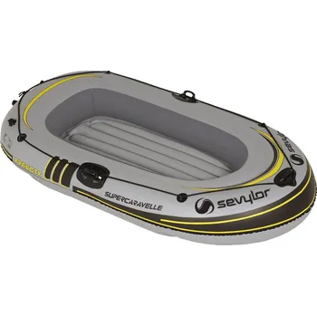 Člun CAMPINGAZ Veslařský člun SUPERCARAVELLE, šedý, se 2 vesly Nožní pumpa