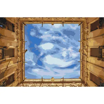 Malování podle čísel - Obloha Velikost: 40x60cm, Rámování: Pouze srolované plátno