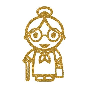 samolepka Babička 001 levá (92 - Ultra Metalic zlatá) SAMOLEPKA NA AUTO, NÁLEPKA, FÓLIE, POLEP, TUNING, VLASTNÍ TEXT, TISK, AUTOSAMOLEPKY.cz, POLEPY, OBRÁZEK, LOGO, 3D STICKERS