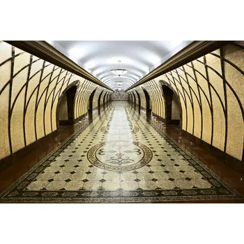 Fototapeta DIMEX | Vliesová fototapeta Metro v Almaty MS-5-2819 | 375 x 250 cm | bílá, žlutá, hnědá + Vliesová fototapeta na stěnu DIMEX Metro v Almaty MS52819 v rozměru 375 x 250 cm + lepidlo zdarma