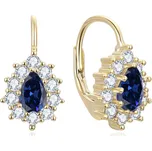 Beneto Pozlacené náušnice s modrými zirkony AGUC3298BL-GOLD + 2 měsíce na vrácení zboží