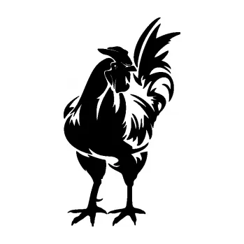 Samolepící dekorace SAMOLEPKA Kohout 004 pravá (01 - černá) NA AUTO, NÁLEPKA, FÓLIE, POLEP, TUNING, VLASTNÍ TEXT, TISK, AUTOSAMOLEPKY.cz, POLEPY, OBRÁZEK, LOGO, SAMOLEPKY