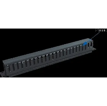 Elektroinstalační materiál 19" vyvazovací panel 1U jednostr.plast.lišta (BK)