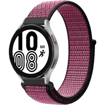 Příslušenství k chytrým hodinkám Nylonový provlékací sportovní řemínek 22mm pro Samsung / Huawei / Xiaomi / Garmin Barva: Růžová/bílá/černá, Typ: 50