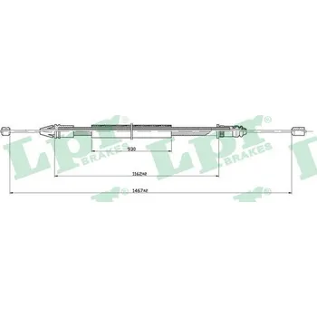 Lanko parkovací brzdy Tažné lanko, parkovací brzda LPR C0401B