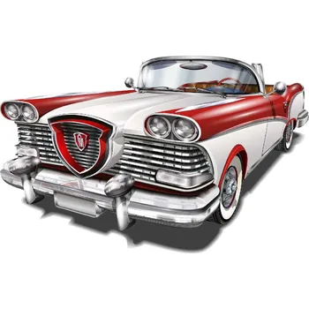 Fototapeta DIMEX | Vliesová fototapeta Retro sporťák MS-5-2206 | 375 x 250 cm| červená, bílá, metalická + Vliesová fototapeta na stěnu DIMEX Retro sporťák MS52206 v rozměru 375 x 250 cm + lepidlo zdarma