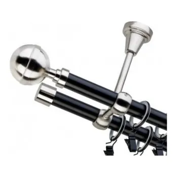 Garnýž Garnýž dvojitá 19mm matná čierna Kalisto efekt nerez