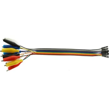 Krokosvorka Barevný DuPont Kabel F (samice) s krokosvorkami 20cm 10ks