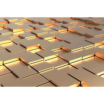 Fototapeta DIMEX | Vliesová fototapeta Zlaté abstraktní kostky MS-5-2608 | 375 x 250 cm | zlatá, růžová + Vliesová fototapeta na stěnu DIMEX Zlaté abstraktní kostky MS52608 v rozměru 375 x 250 cm + lepidlo zdarma