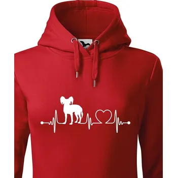 Dámská mikina Dámská mikina Čínsky chocholatý pes tep, Barva Červená, Velikost L, Canvas Dámská mikina Bezvatriko.cz 1158