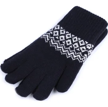 Rukavice Dámské / dívčí pletené rukavice, barva 4 modrá tmavá