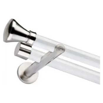 Garnýž Garnýž dvojitá 19mm biela leskla koncovka Koloseo efekt nerez