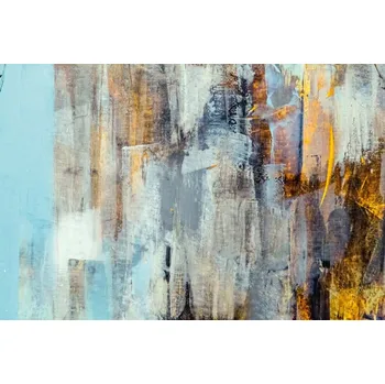 Fototapeta DIMEX | Vliesová fototapeta Abstraktní malované plátno MS-5-2506 | 375 x 250 cm | modrá, žlutá, šedá + Vliesová fototapeta na stěnu DIMEX Abstraktní malované plátno MS52506 v rozměru 375 x 250 cm + lepidlo zdarma