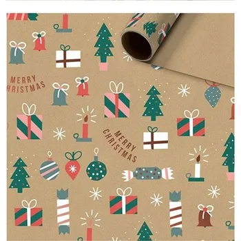 Balící papír Stewo Balící papír s dárečky přírodní 70 x 200 cm